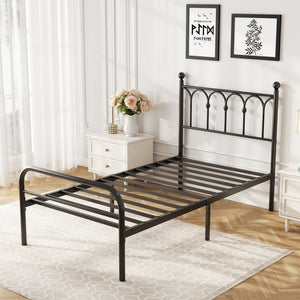CONCETTA Metal Platform Bed Frame with Rounded Base & Protective Footpads, Underbed Storage, No Box Spring Needed for Bedroom