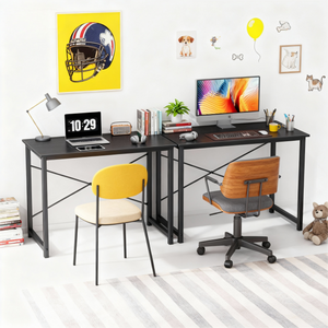 CONCETTA 40-47 Inch Computer Desk, Small Home Office Desk for Small Spaces, Study Writing Table for Students & Kids, Modern Simple Style Workstation with Metal Frame for Bedroom, Office
