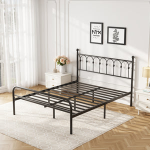 CONCETTA Metal Platform Bed Frame with Rounded Base & Protective Footpads, Underbed Storage, No Box Spring Needed for Bedroom