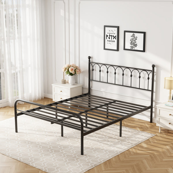 CONCETTA Metal Platform Bed Frame with Rounded Base & Protective Footpads, Underbed Storage, No Box Spring Needed for Bedroom