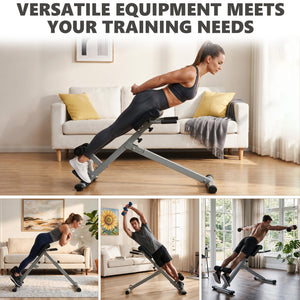 CONCETTA Roman Chair Hyperextension Bench, Adjustable Back Extension Machine with Foldable Design, Heavy Duty Frame for Glutes, Hamstrings & Core Workout