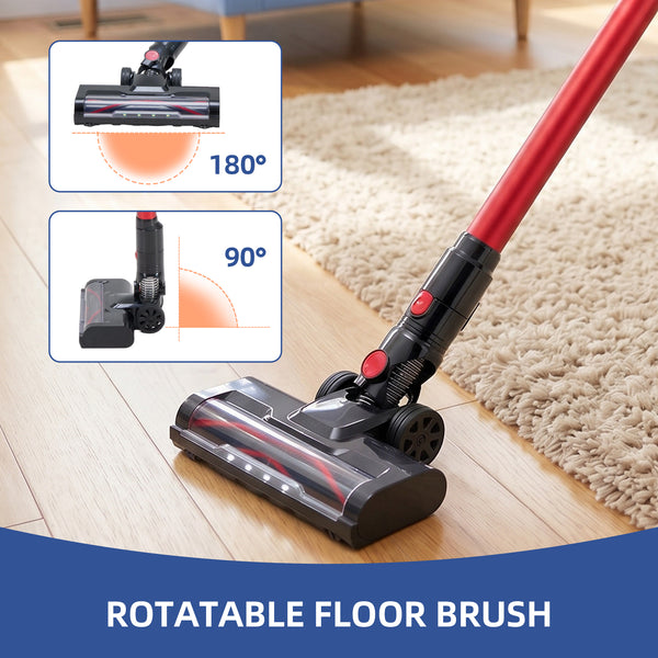 CONCETTA Cordless Vacuum Cleaner with Self-Standing, LED Screen, Lightweight Powerful Suction, 6-in-1 Rechargeable for Home Carpets, Pet Hair, Hardwood Floors