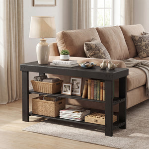CONCETTA Bamboo Shoe Rack & Bench, 3-Tier 280 lb Capacity Storage Organizer for Entryway, Living Room, Balcony