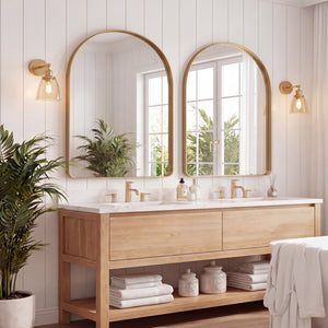 CONCETTA Arched Bathroom Mirror, Aluminum Alloy Framed for Wall, Vanity, Living Room, Bedroom, Entryway, Hallways