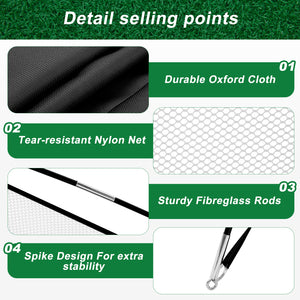 10x7 Ft Golf Practice Hitting Net with Tri-Turf Mat for Indoor Outdoor Use - Real Feel Golf Mats & Portable Golf Net for Garage, Backyard, Driving