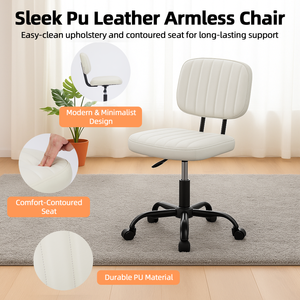 CONCETTA Ergonomic Home Office Mesh Desk Chair, Small Space, Armless Rolling Chair for Adults