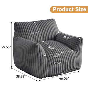 CONCETTA Bean Bag Chair, Bean Bag Sofa with High Rebound Foam Filling, Soft and Durable Lounge Chair for Living Room, Bedroom and Dorm