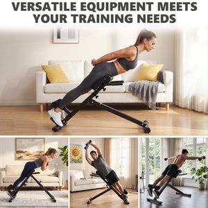 CONCETTA Roman Chair Hyperextension Bench, Adjustable Back Extension Machine with Foldable Design, Heavy Duty Frame for Glutes, Hamstrings & Core Workout
