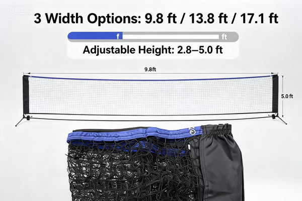 CONCETTA Badminton & Small Pickleball Net - 3/4.2/5.2M Widths, Adjustable 85-153cm Height, Foldable with Carry Bag for Backyard/Indoor/Outdoor Games