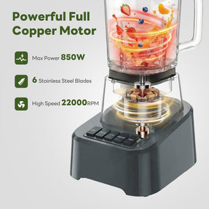 CONCETTA Professional Smoothie & Food Processing Blender, 1100W Motor, 3 Preset Functions for Frozen Drinks, Smoothies & Sauces, Large Pitcher with To-Go Cups