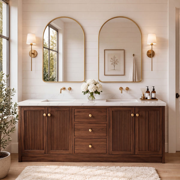 CONCETTA Arched Bathroom Mirror, Aluminum Alloy Framed for Wall, Vanity, Living Room, Bedroom, Entryway, Hallways