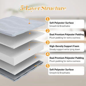 CONCETTA Memory Foam Futon Mattress, Twin Size, Foldable Tatami Floor Mattress with Storage Bag