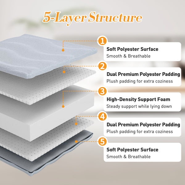 CONCETTA Memory Foam Futon Mattress, Twin Size, Foldable Tatami Floor Mattress with Storage Bag