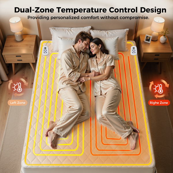 Heated Mattress Pads, ETL Certificated Heating Electric Bed Warmer with 12 Heat Settings, Machine Washable, Over-Heat Protection, White