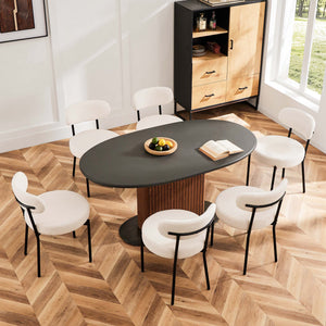 CONCETTA Dining Chair Set of 4 Modern Upholstered Fabric Chairs with Metal Legs for Kitchen Living Room Dining Room