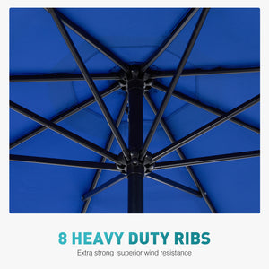 CONCETTA 9FT Outdoor Patio Umbrella, Outdoor Table Umbrella, Yard Umbrella,Easy Push Button Tilt and Crank, 8 Sturdy Fiberglass Ribs Heavy-Duty Pool Umbrella for Deck, Backyard