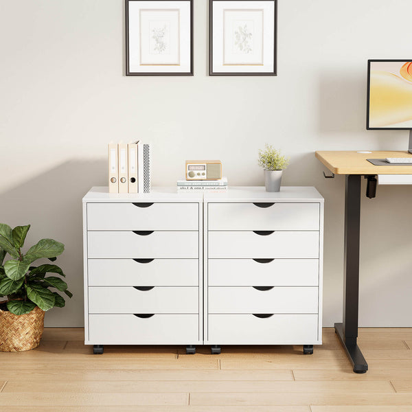 CONCETTA 5 Drawer Chest of Drawers, Wooden Dresser, Removable Storage Cabinet, Can be placed under Desk, Suitable for Home, Office
