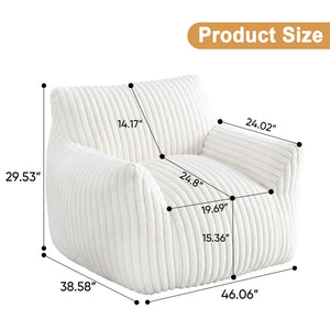 CONCETTA Bean Bag Chair, Bean Bag Sofa with High Rebound Foam Filling, Soft and Durable Lounge Chair for Living Room, Bedroom and Dorm