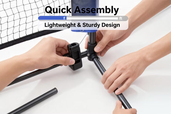 CONCETTA Badminton & Small Pickleball Net - 3/4.2/5.2M Widths, Adjustable 85-153cm Height, Foldable with Carry Bag for Backyard/Indoor/Outdoor Games