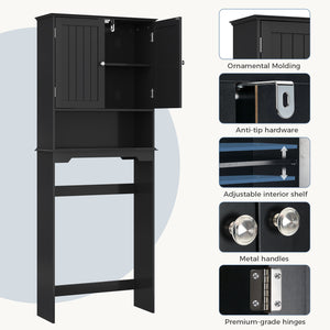 CONCETTA Over The Toilet Cabinet for Bathroom, Space Saver Storage with Quiet Magnetic Doors & Adjustable Bottom Stabilizer