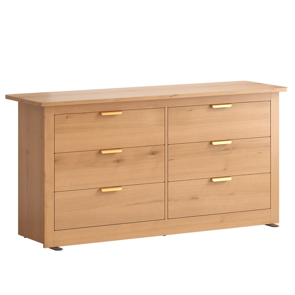 CONCETTA 6-Drawer Double Dresser for Bedroom, Wide Chest of Drawers, Bedroom Storage Furniture,Wood
