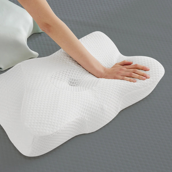 Ergonomic Cervical Pillow Orthopedic Cervical Pillow for Neck Pain Relief, King, White