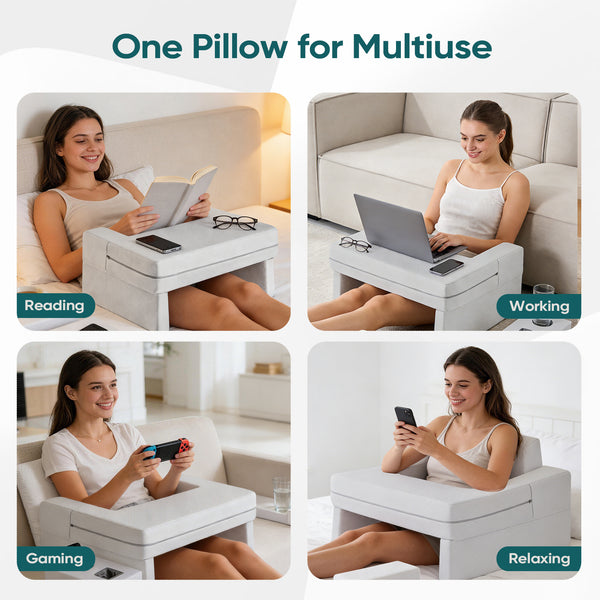 CONCETTA Ergonomic Reading & Gaming Pillow for Adults, Extra Large Memory Foam