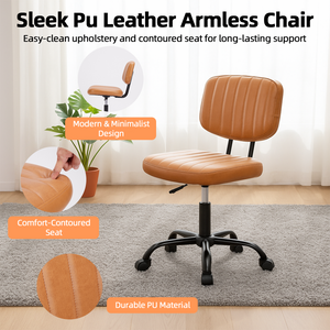 CONCETTA Ergonomic Home Office Mesh Desk Chair, Small Space, Armless Rolling Chair for Adults