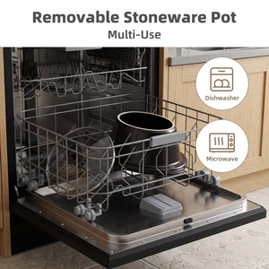 CONCETTA Slow Cooker with 3 Cooking Settings, Dishwasher-Safe