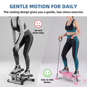 CONCETTA Rocking Stepper Exercise Machine with LCD Monitor & Resistance Bands,Stair Master for Legs, Core Workout, Home Gym