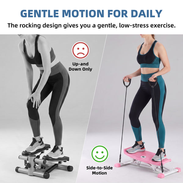 CONCETTA Rocking Stepper Exercise Machine with LCD Monitor & Resistance Bands,Stair Master for Legs, Core Workout, Home Gym
