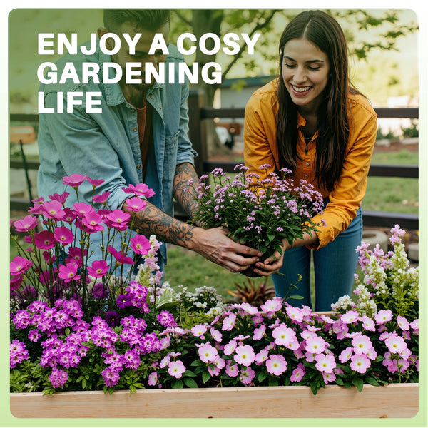 CONCETTA Wooden Raised Garden Bed - Elevated Planter Box with Drainage & Liner for Backyard/Patio/Balcony
