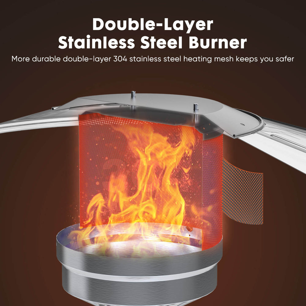 CONCETTA 48,000 BTU Propane Patio Heater ,Outdoor Heater with Wheels for Home&Commercial Use in Backyard, Garden