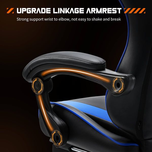 CONCETTA Gaming Chair Ergonomic Office Chair With Foot Rest, Big And Tall Executive Desk Chair With Lumbar Support, Padded Arms, Computer Chair For Home Office, Bedroom