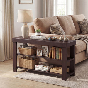 CONCETTA Bamboo Shoe Rack & Bench, 3-Tier 280 lb Capacity Storage Organizer for Entryway, Living Room, Balcony