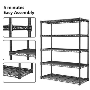 Metal Wire Shelving Unit, Heavy-Duty Storage Rack for Kitchen, Bathroom