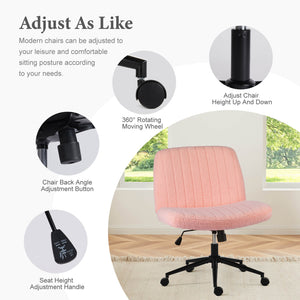 CONCETTA Cross-legged chair without armrests, with wheels, swivelling, height-adjustable vanity chair, office chair, can be used with fabric dresser