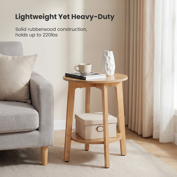 CONCETTA Round 2-Tier Side Tables with Tapered Legs, Small End Tables for Living Room & Bedroom