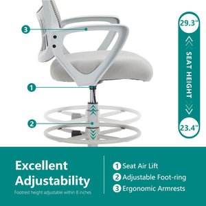 CONCETTA Tall Office Chair for Standing Desk with Adjustable Foot Ring,Counter Height Office Chairs