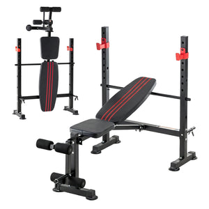 CONCETTA Adjustable Weight Bench Set, Foldable Bench Press with Leg Developer, 650 LBS Heavy-Duty Space Saving Workout Set for Small Apartments Strength Training