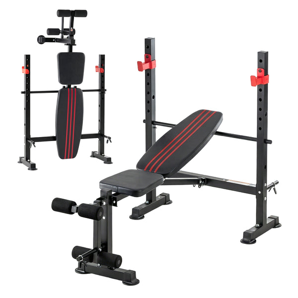 CONCETTA Adjustable Weight Bench Set, Foldable Bench Press with Leg Developer, 650 LBS Heavy-Duty Space Saving Workout Set for Small Apartments Strength Training