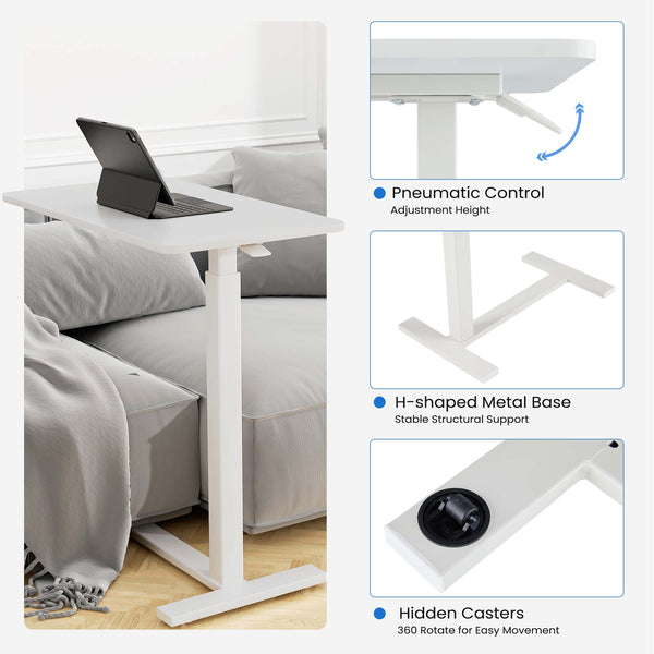 CONCETTA Adjustable bedside tables - on wheels, rolling laptop tables, mobile standing desks, hospital and home bed tables