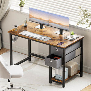 CONCETTA Computer Desk -40/47/55 inch Desk Study Desk with 2 Drawer Storage Shelf Headphone Hook for Bedroom, Game Room, Office, Living Room