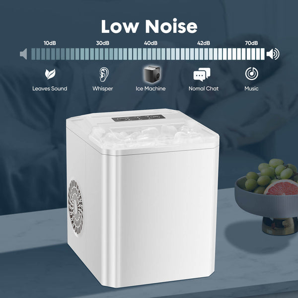 CONCETTA Countertop Ice Maker, Portable Ice Machine Self-Cleaning, 9 Cubes in 6 Mins, for Home Party Office