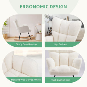 CONCETTA  Rocking Chair Nursery, with High Backrest, Reading Chair Modern Rocking Accent Chairs Glider Recliner for Living Room, Nursery, Bedroom
