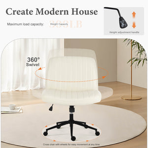 CONCETTA Cross-legged chair without armrests, with wheels, swivelling, height-adjustable vanity chair, office chair, can be used with fabric dresser
