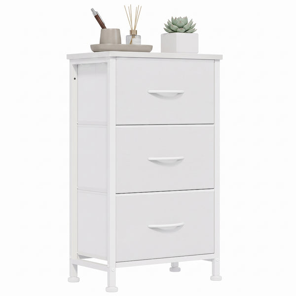 CONCETTA 3-Drawer Fabric Storage Dresser, Multipurpose Storage Chest with Steel Frame and Wooden Top, Space Saving Organizer for Bedroom, Closet, Home Office