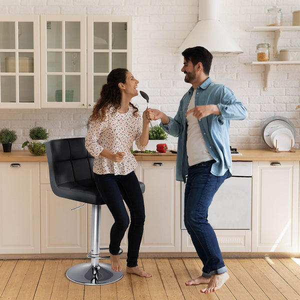 CONCETTA Bar Stool 2 Piece Set, Swivel Liftable Counter Stool, Simple with Backrest, Kitchen Bar Stools