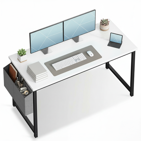 CONCETTA Computer Writing Desk with Storage Bag, Steel Frame for Home Office Study