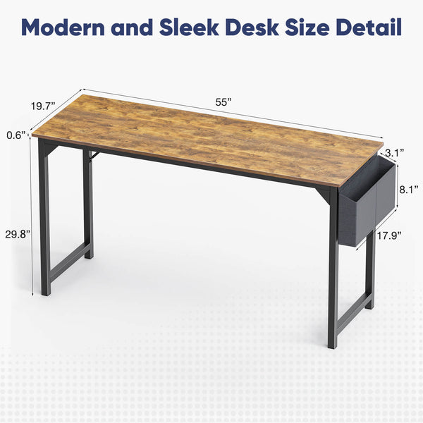 CONCETTA Computer Desk - 32/40/47/55/63 inch Student Kids Study Wooden Desk with Headphone Hook and Storage Bag for Bedroom, Living Room, Study Room